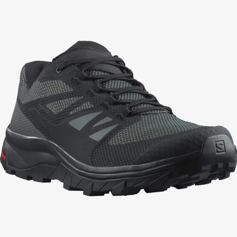 Salomon Outline Wide GTX Men's Hiking Shoes Black | 758-LERPCZ