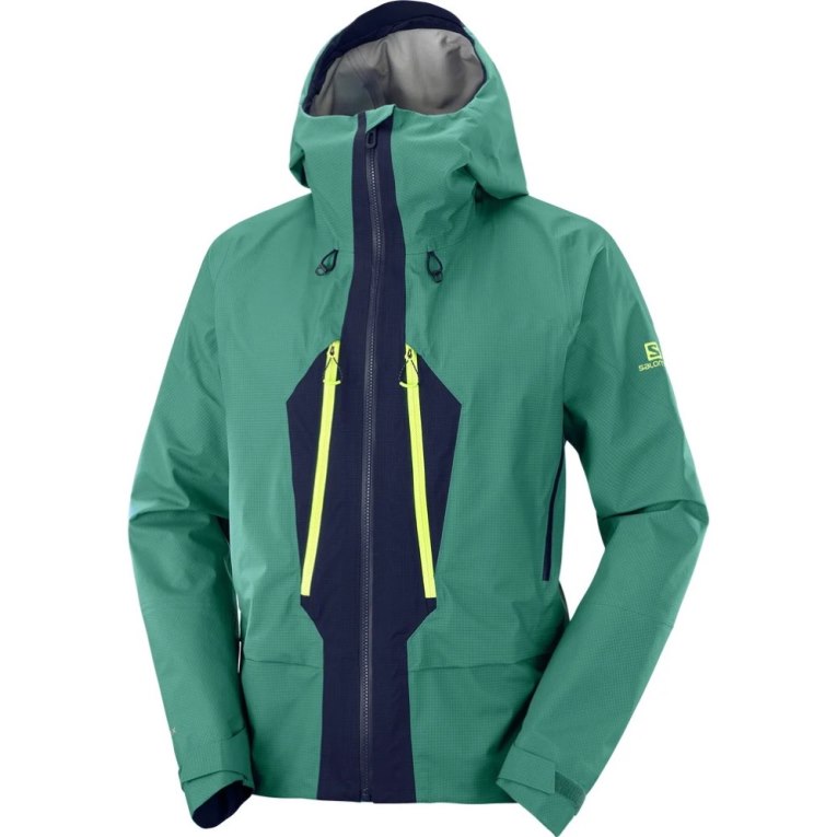 Salomon Outpeak GTX 3L Waterproof Men's Shell Jackets Green | 348-ULNDAV