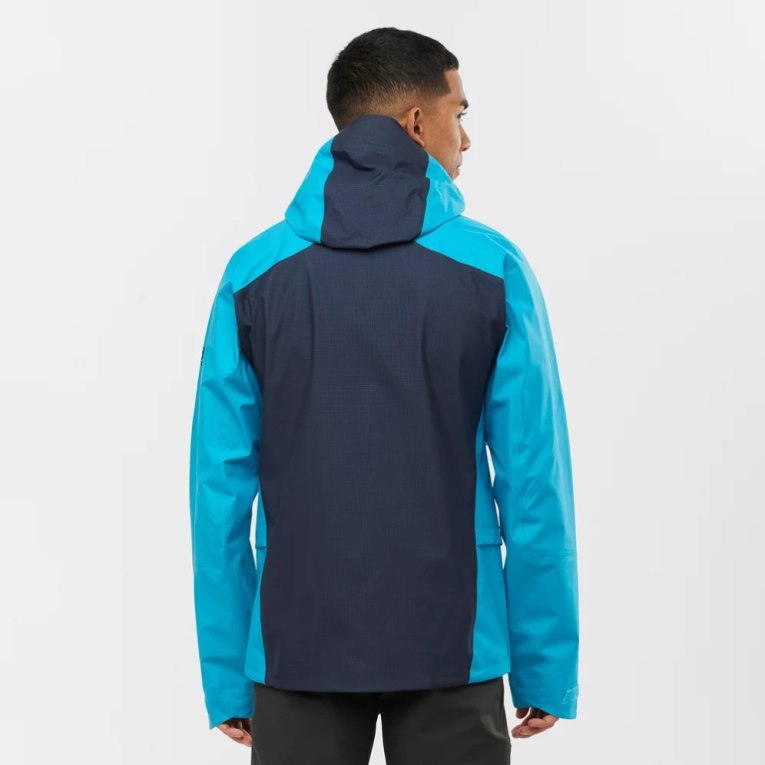 Salomon Outpeak GTX 3L Waterproof Men's Shell Jackets Turquoise | 451-JQSPLD