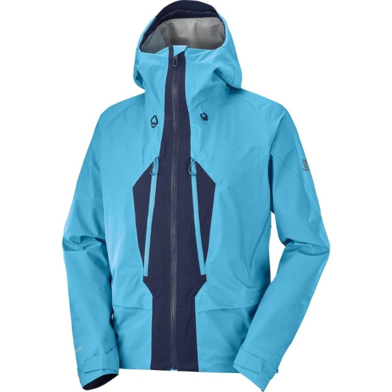 Salomon Outpeak GTX 3L Waterproof Men's Shell Jackets Turquoise | 451-JQSPLD