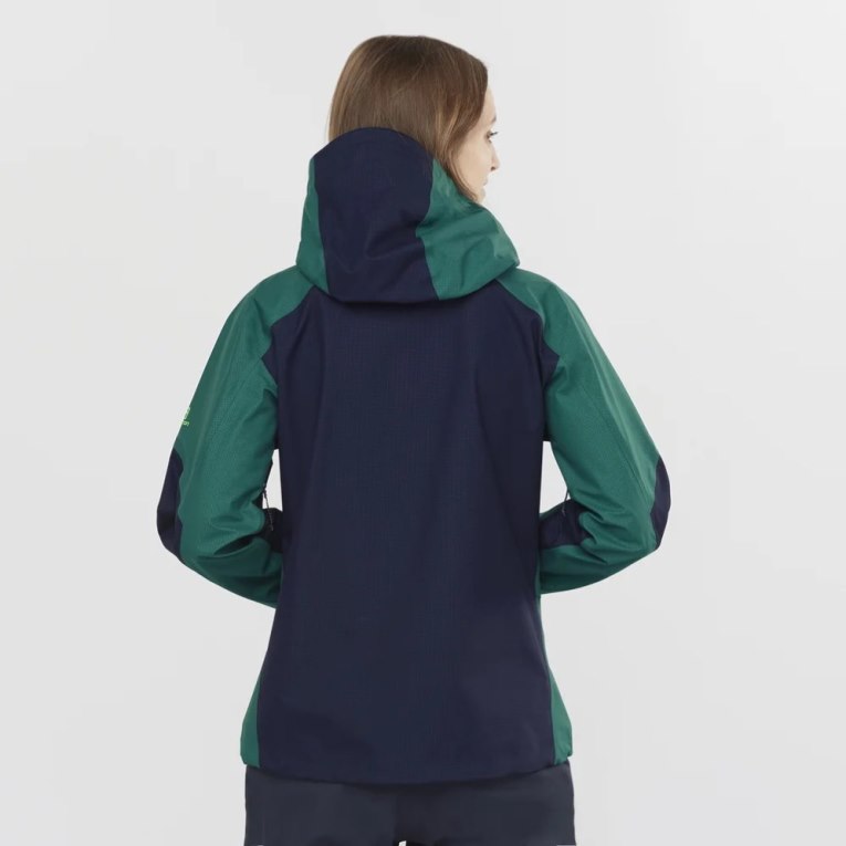 Salomon Outpeak GTX 3L Women's Shell Jackets Green / Navy | 834-TQYJZW