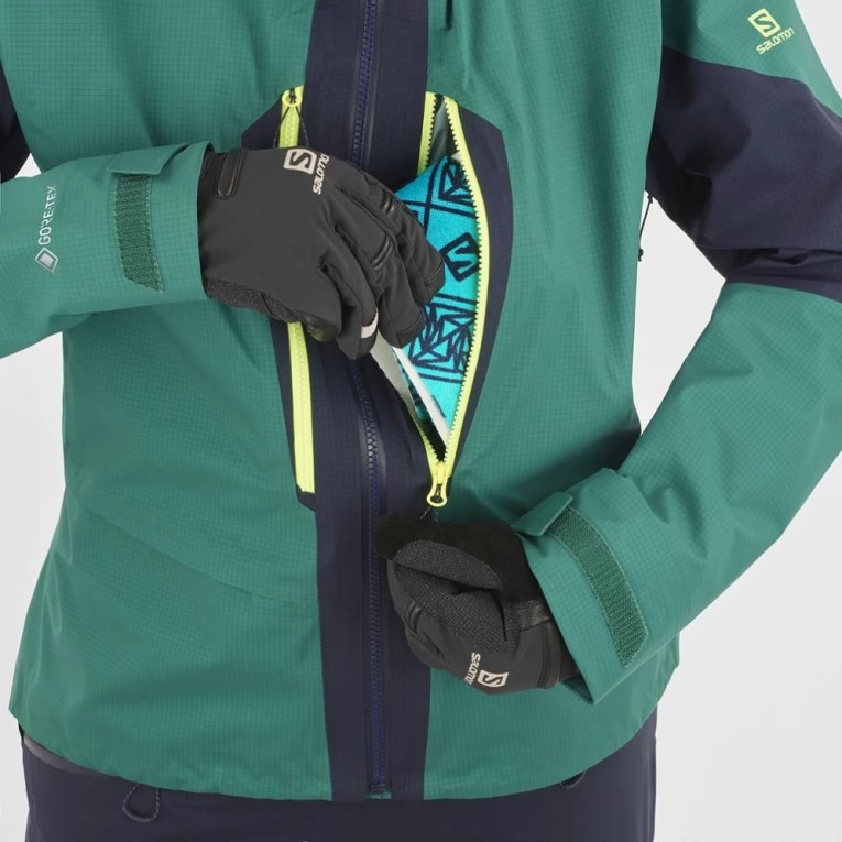 Salomon Outpeak GTX 3L Women's Shell Jackets Green / Navy | 834-TQYJZW