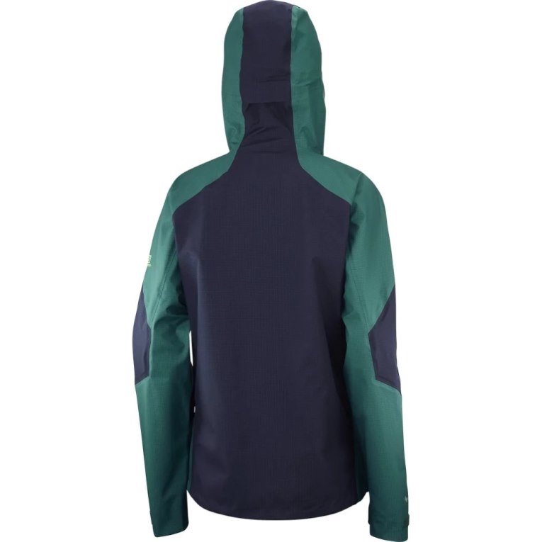 Salomon Outpeak GTX 3L Women's Shell Jackets Green / Navy | 834-TQYJZW