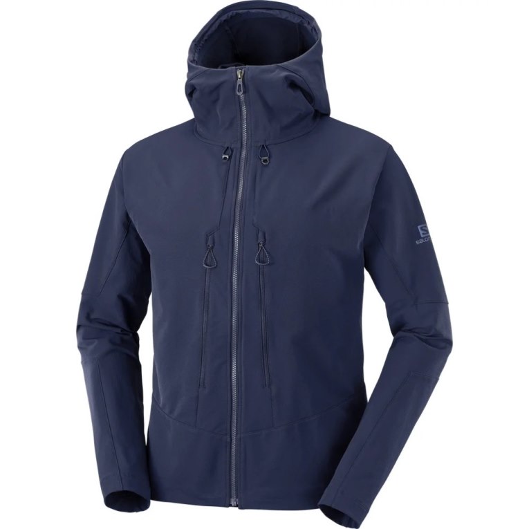 Salomon Outpeak Softshell Full Zip Men's Jackets Navy | 492-XOWJRF