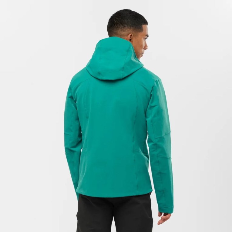 Salomon Outpeak Softshell Full Zip Men's Jackets Turquoise | 652-QJZPBE