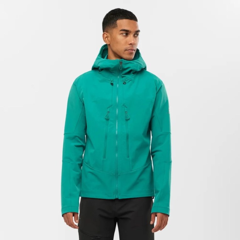 Salomon Outpeak Softshell Full Zip Men\'s Jackets Turquoise | 652-QJZPBE