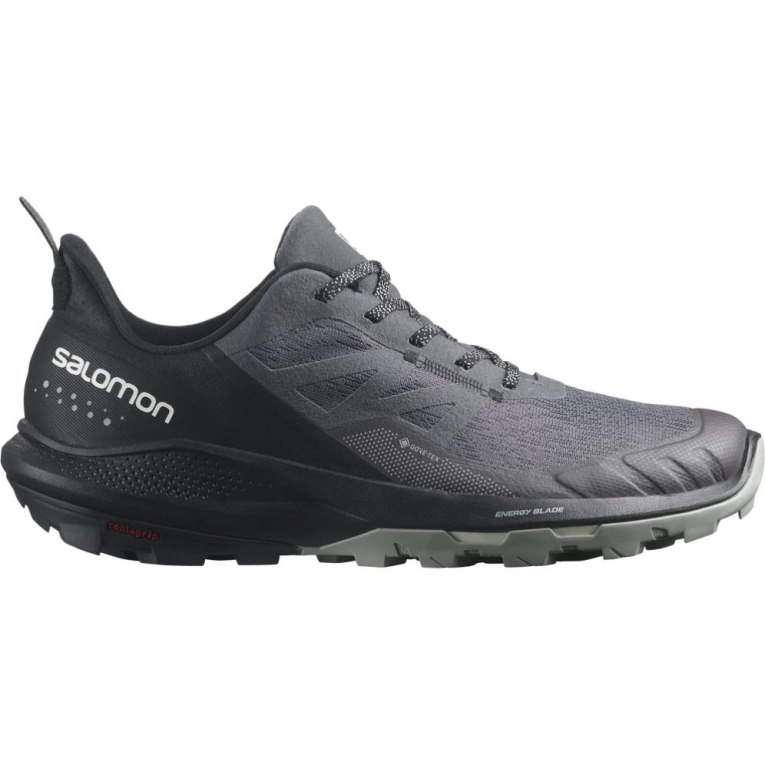 Salomon Outpulse GTX Men\'s Hiking Shoes Black / Dark Grey | 529-SJXGVT