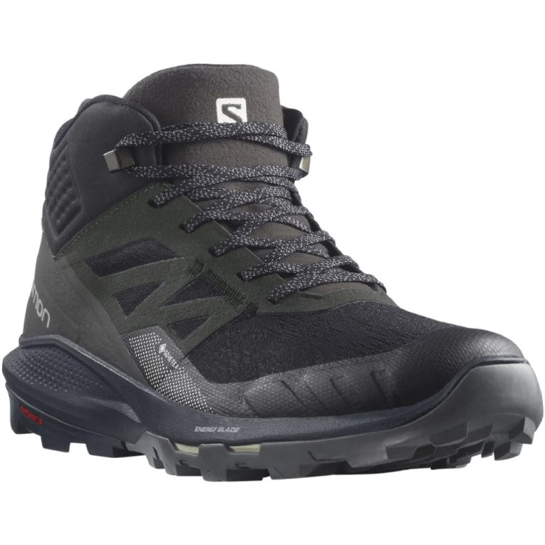 Salomon Outpulse Mid GTX Men's Hiking Boots Black / Olive | 237-TFLEPR