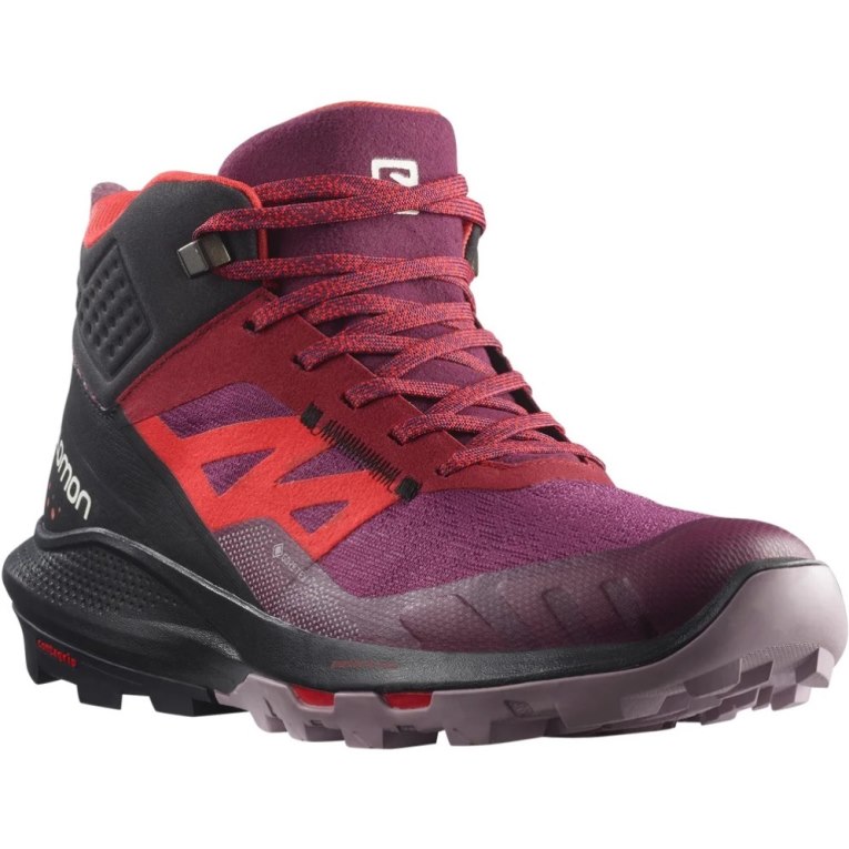 Salomon Outpulse Mid GTX Women's Hiking Boots Fuchsia / Red / Black | 634-QVWAXH