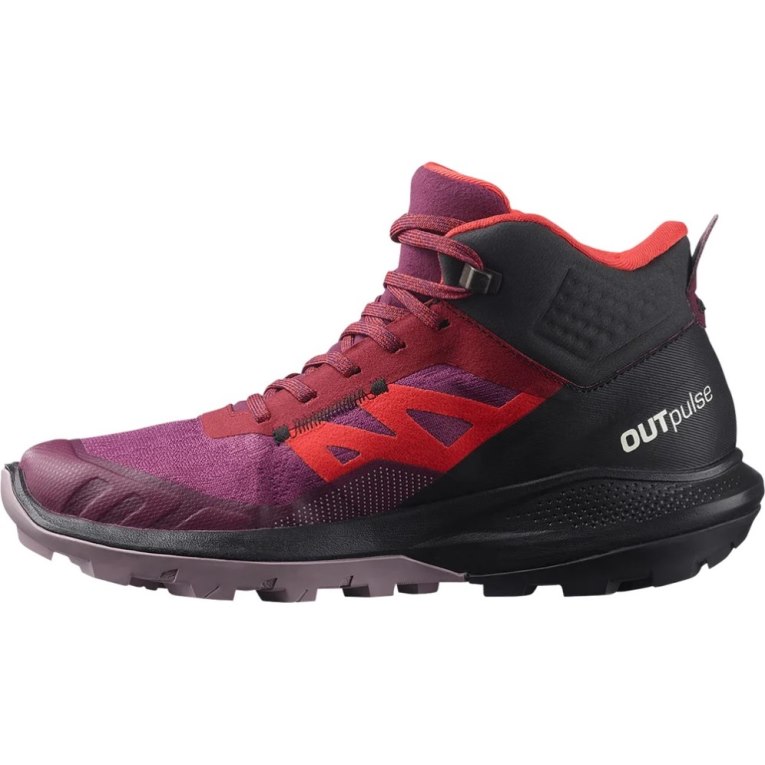 Salomon Outpulse Mid GTX Women's Hiking Boots Fuchsia / Red / Black | 634-QVWAXH