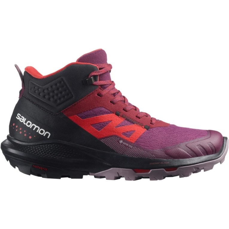 Salomon Outpulse Mid GTX Women\'s Hiking Boots Fuchsia / Red / Black | 634-QVWAXH