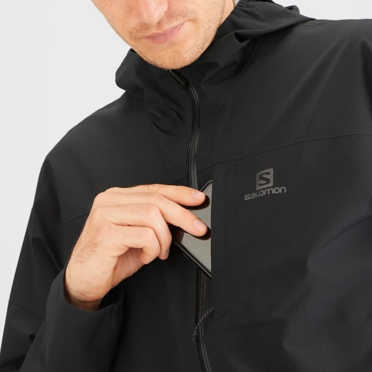 Salomon Outrack Waterproof 2.5L Men's Shell Jackets Black | 935-OBCPXI