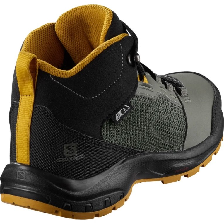 Salomon Outward CSWP Kids' Hiking Shoes Black / Olive | 061-TCWFED