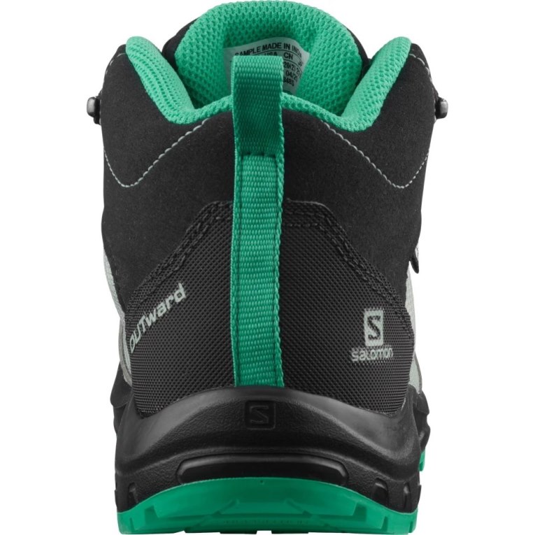 Salomon Outward CSWP Kids' Hiking Shoes Black / Mint | 157-MQHLYD