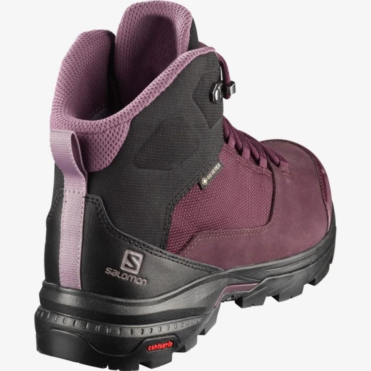 Salomon Outward GTX Women's Hiking Boots Burgundy | 490-KEWMVN