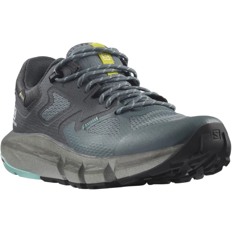 Salomon Predict Hike GTX Women's Hiking Shoes Dark Grey / Turquoise | 935-KSIQAM