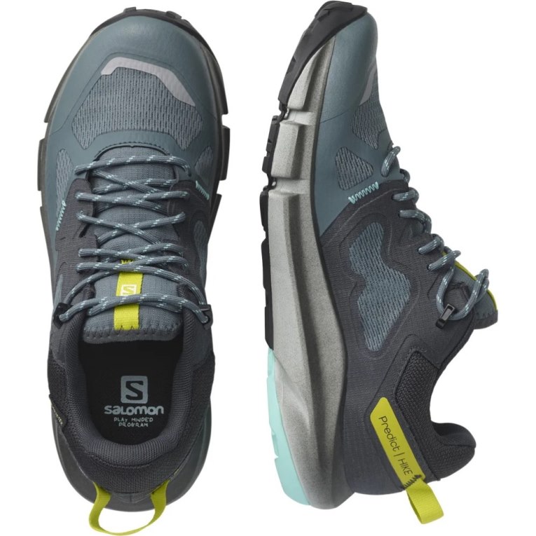 Salomon Predict Hike GTX Women's Hiking Shoes Dark Grey / Turquoise | 935-KSIQAM