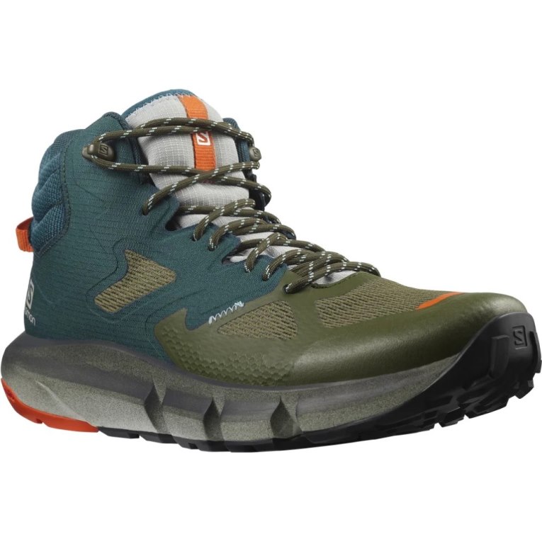 Salomon Predict Hike Mid GTX Men's Hiking Boots Green / Olive | 391-TPABIY