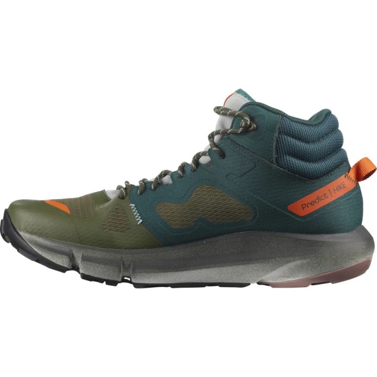 Salomon Predict Hike Mid GTX Men's Hiking Boots Green / Olive | 391-TPABIY