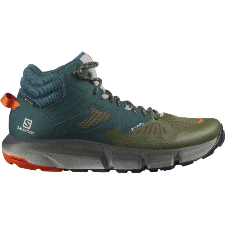 Salomon Predict Hike Mid GTX Men\'s Hiking Boots Green / Olive | 391-TPABIY