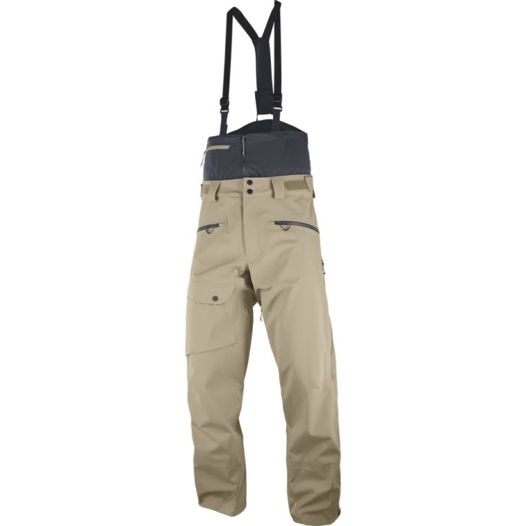 Salomon Qst 3L Men's Ski Pants Khaki | 264-SAICZU