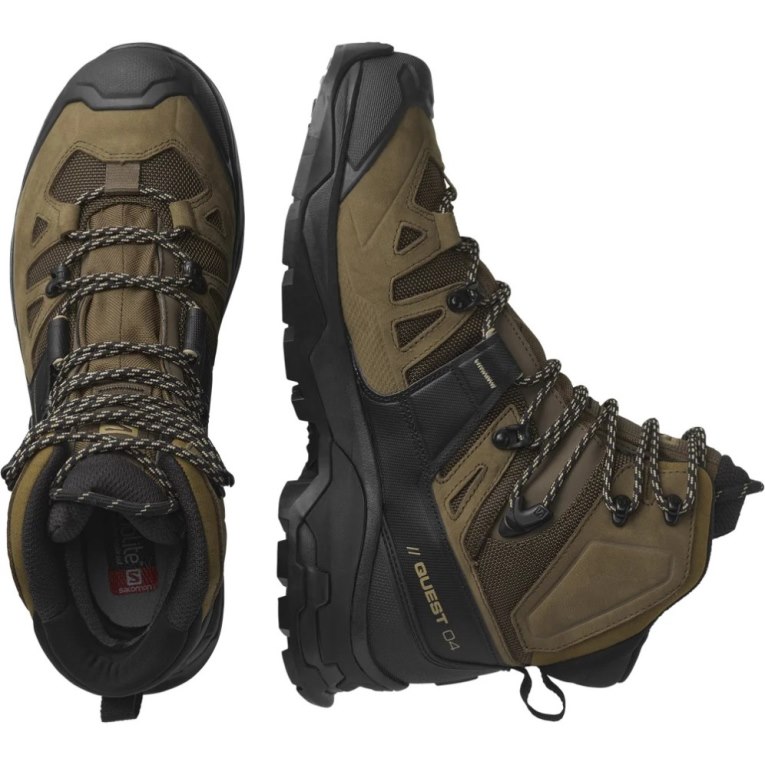 Salomon Quest 4 GTX Men's Hiking Boots Olive | 350-GMAWEF