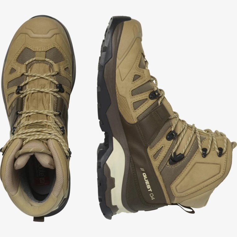 Salomon Quest 4 GTX Men's Hiking Boots Olive | 568-MHXBPL