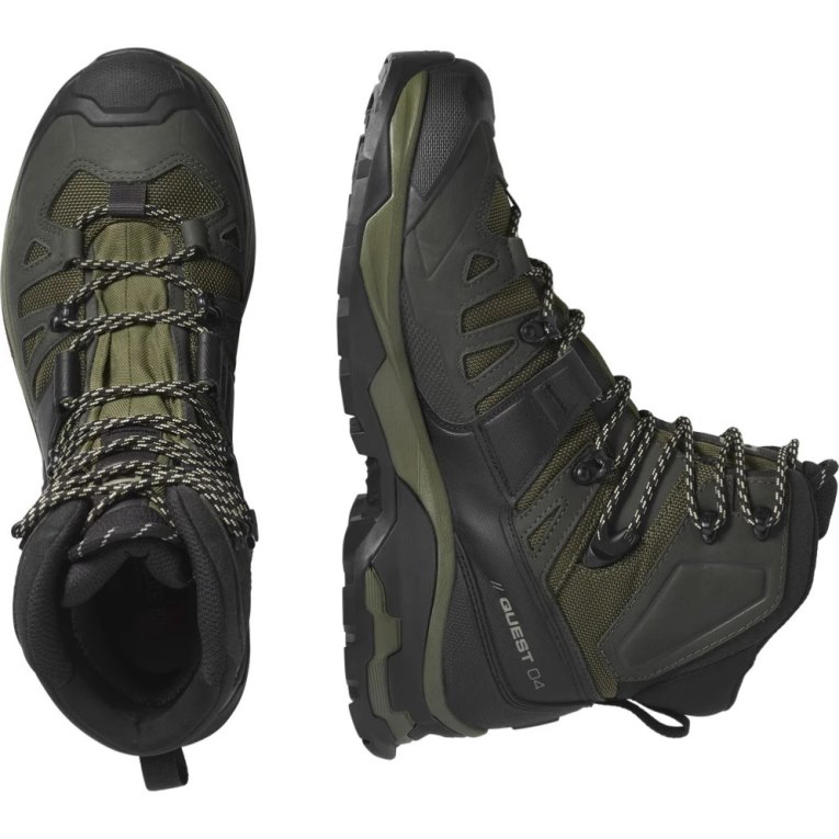 Salomon Quest 4 GTX Men's Hiking Boots Olive | 781-BYKVPM