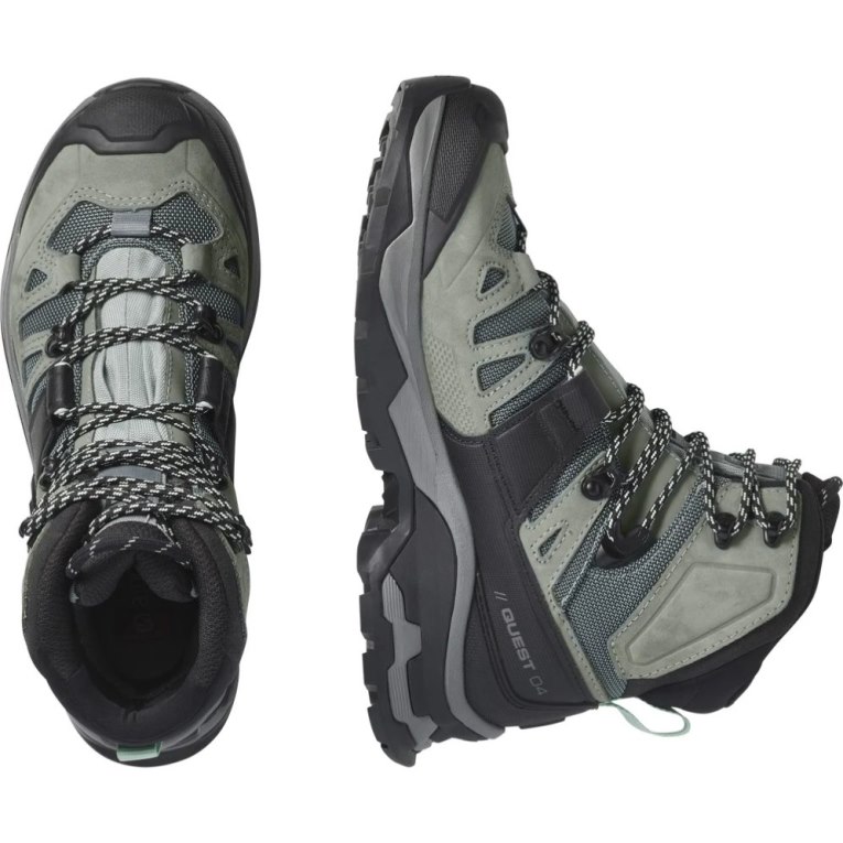 Salomon Quest 4 GTX Women's Hiking Boots Olive / Black | 508-DYRHUC