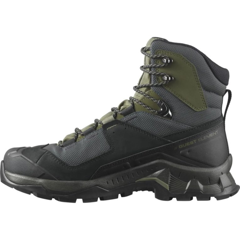 Salomon Quest Element GTX Men's Hiking Boots Black / Olive | 892-JUQDFN