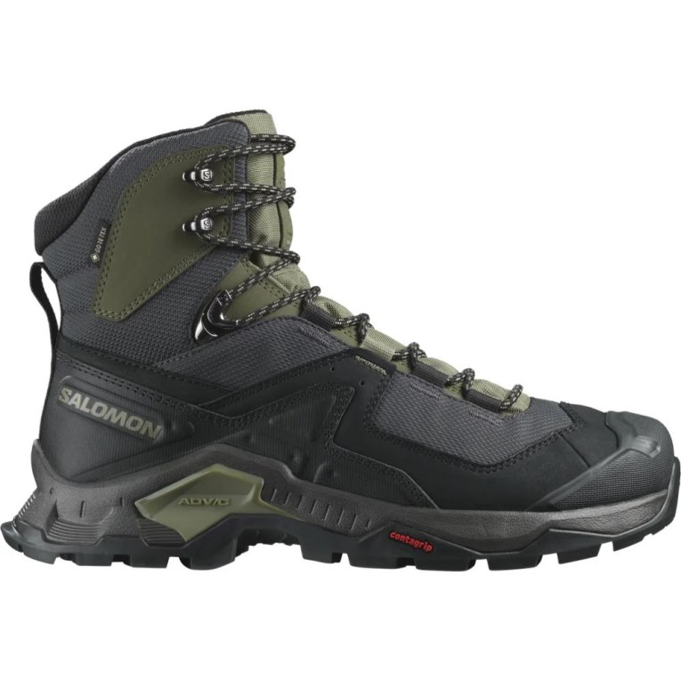 Salomon Quest Element GTX Men\'s Hiking Boots Black / Olive | 892-JUQDFN