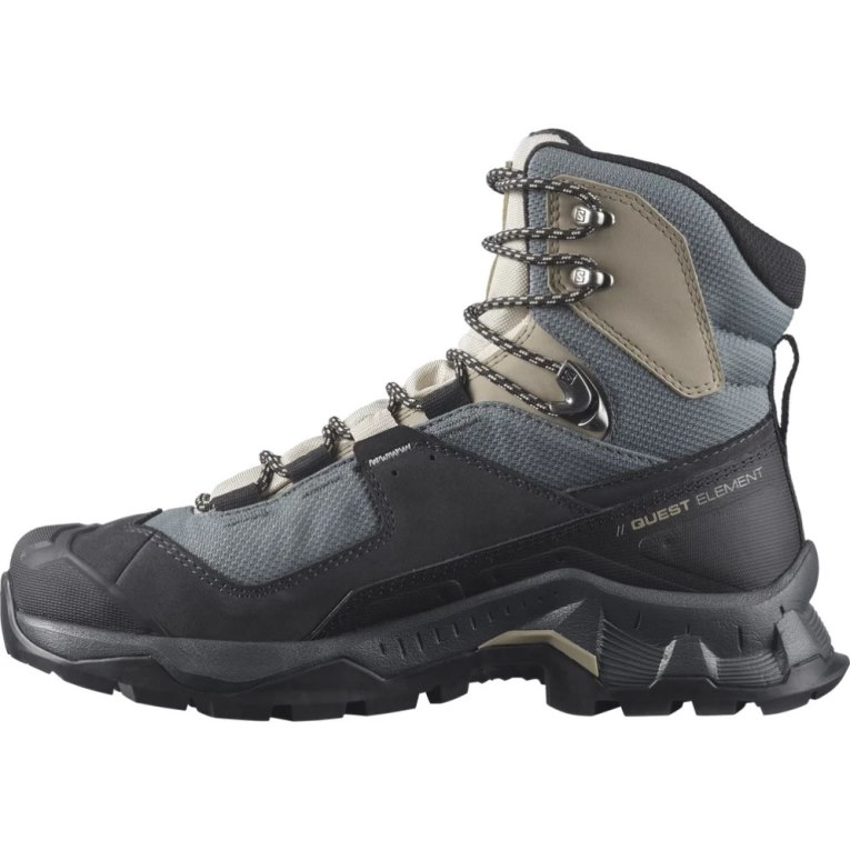 Salomon Quest Element GTX Women's Hiking Boots Grey / Black / Khaki | 054-NCKQPW