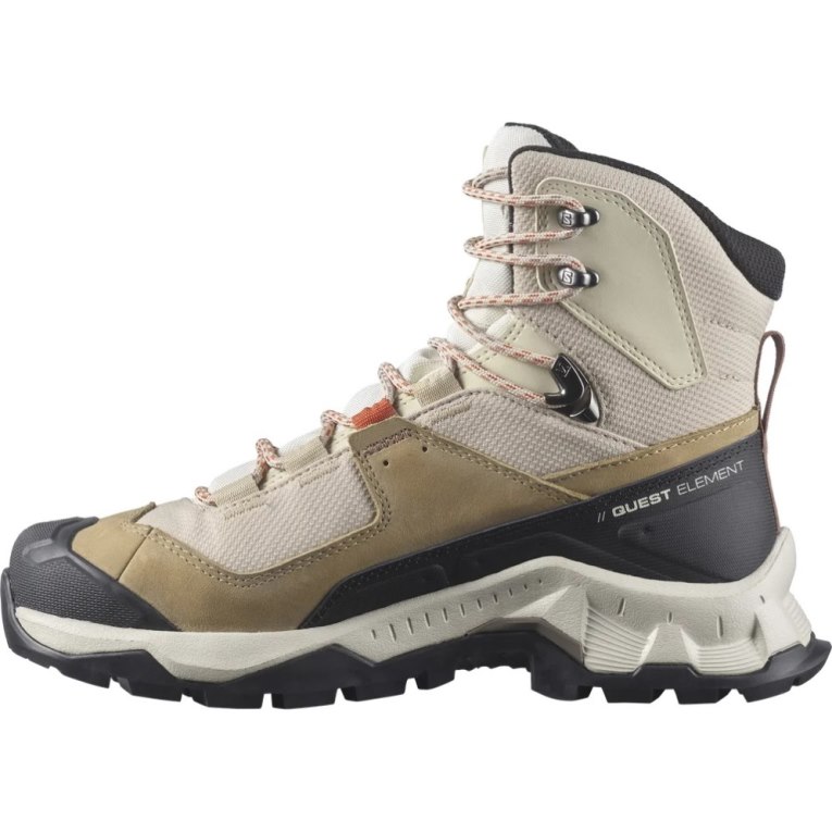 Salomon Quest Element GTX Women's Hiking Boots Beige / Olive / Black | 165-BNTXKW