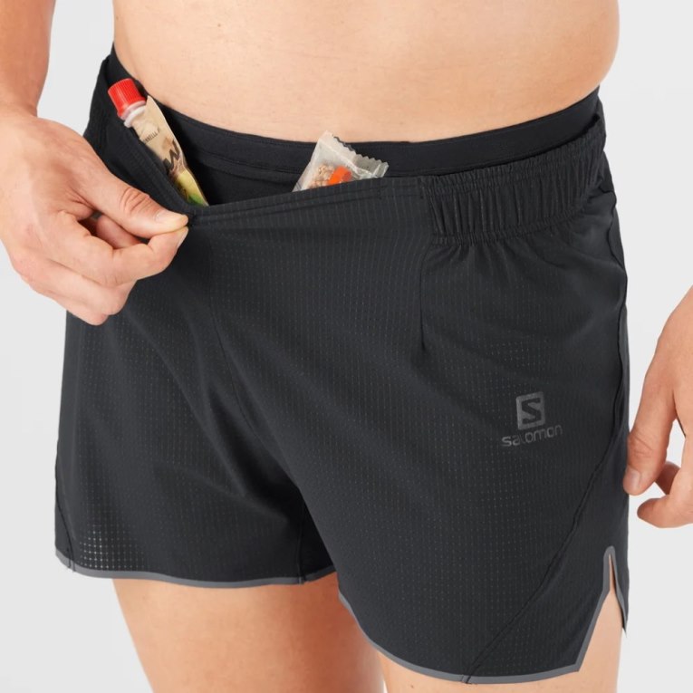 Salomon Sense Aero 3'' Men's Shorts Black | 094-HKENMC