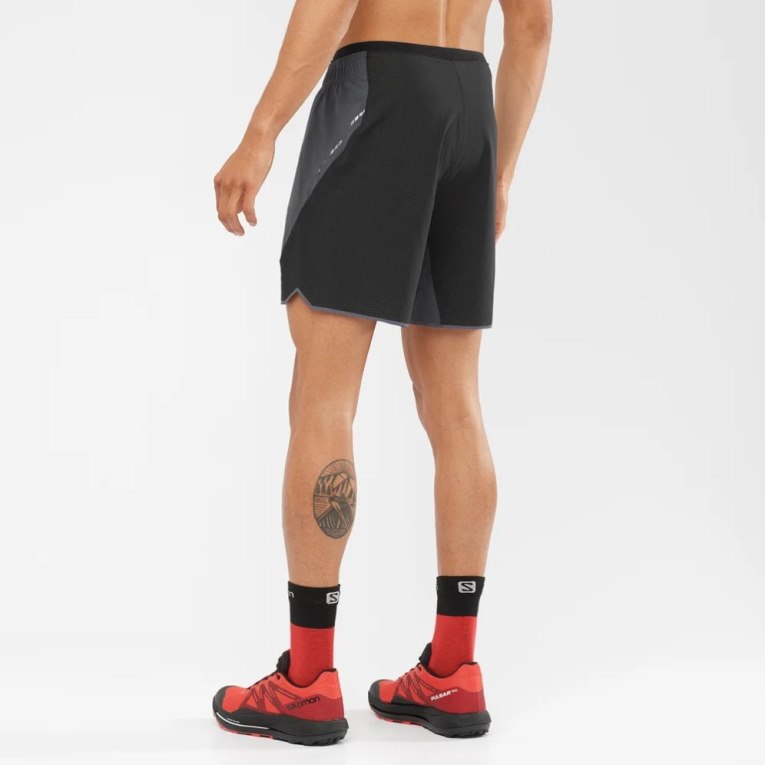 Salomon Sense Aero 7'' Men's Shorts Dark Grey / Black | 657-ZTDACF