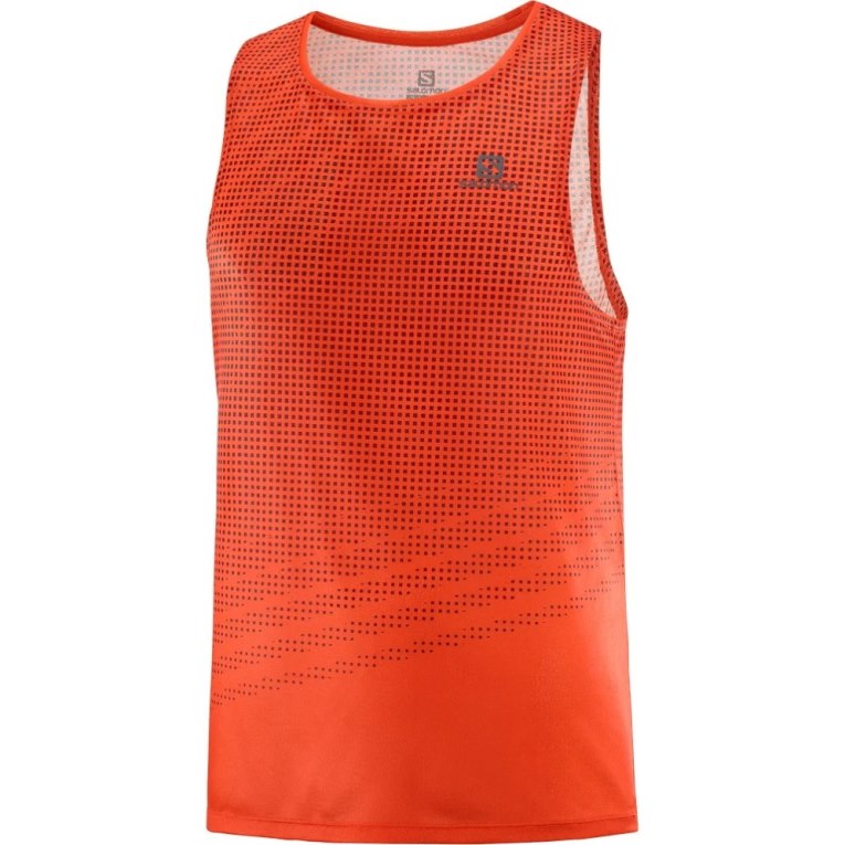 Salomon Sense Aero Singlet Men's Tanks Red | 219-PVLKYT