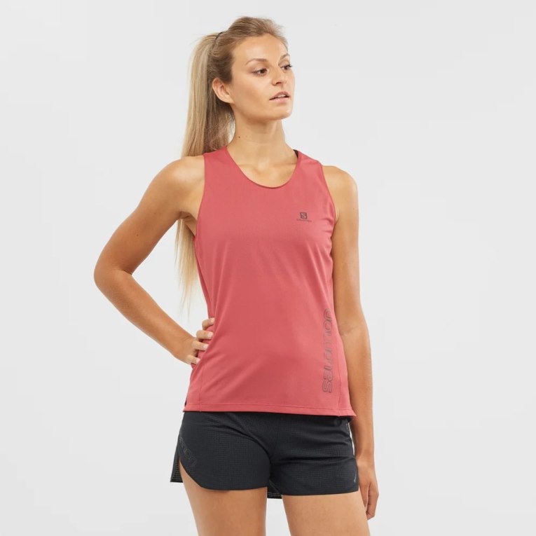 Salomon Sense Aero Women\'s Tanks Pink | 260-RIKNSJ