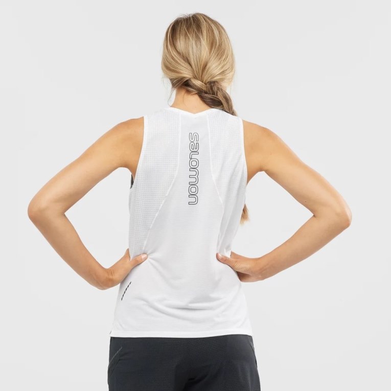 Salomon Sense Aero Women's Tanks White | 874-ACDFZY