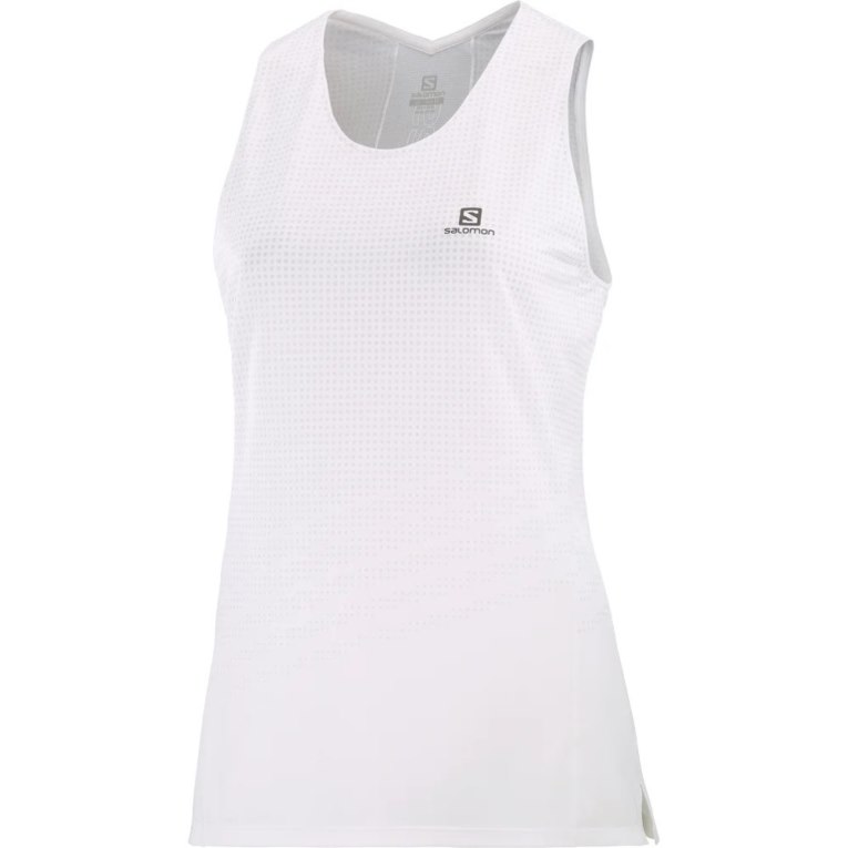 Salomon Sense Aero Women's Tanks White | 874-ACDFZY