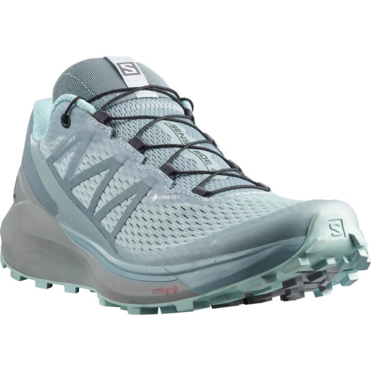 Salomon Sense Ride 4 GTX Invisible Fit Women's Trail Running Shoes Light Blue | 072-ZIESHB