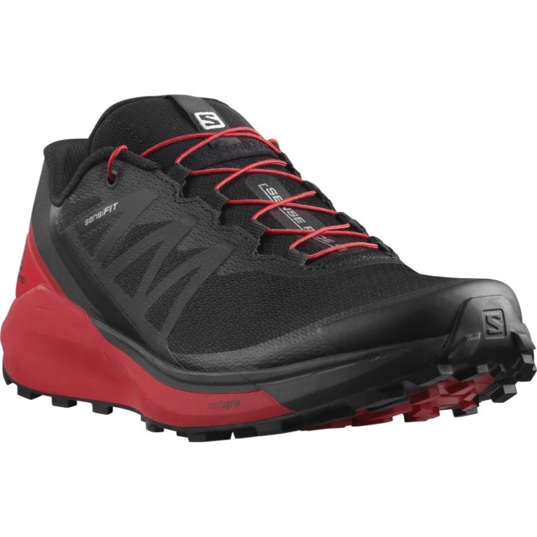 Salomon Sense Ride 4 Men's Trail Running Shoes Black / Red | 150-NTEKPW