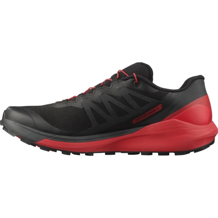 Salomon Sense Ride 4 Men's Trail Running Shoes Black / Red | 150-NTEKPW