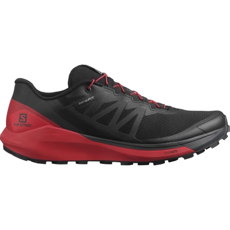 Salomon Sense Ride 4 Men\'s Trail Running Shoes Black / Red | 150-NTEKPW