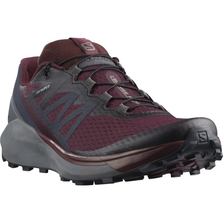 Salomon Sense Ride 4 Women's Trail Running Shoes Burgundy / Dark Grey | 389-XYTRVU