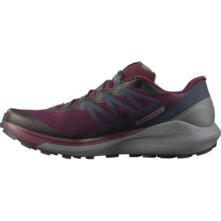 Salomon Sense Ride 4 Women's Trail Running Shoes Burgundy / Dark Grey | 389-XYTRVU