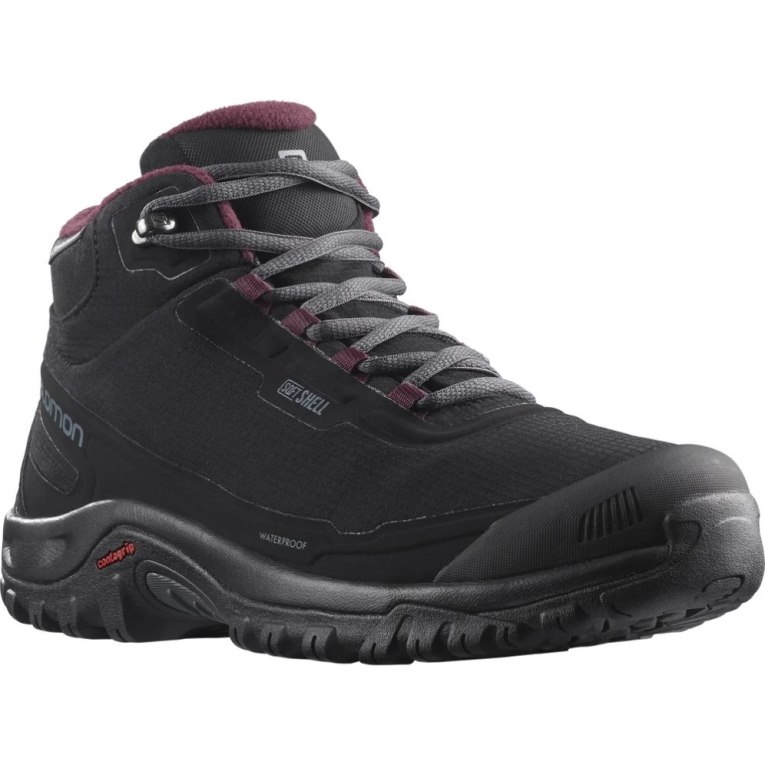 Salomon Shelter CSWP Women's Winter Boots Black | 851-LZVSEQ