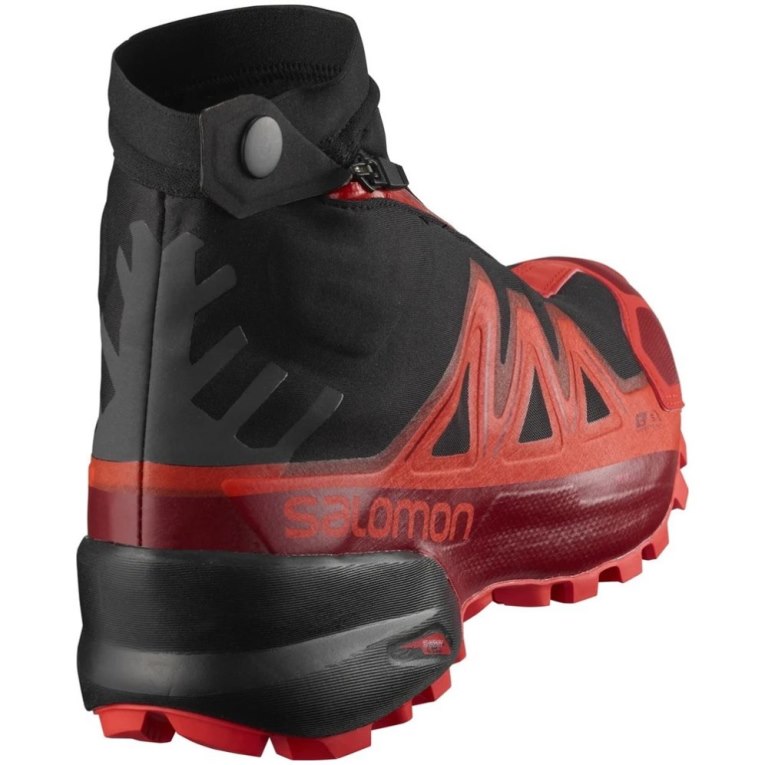 Salomon Snowspike CSWP Men's Trail Running Shoes Black / Red | 658-FRALIH