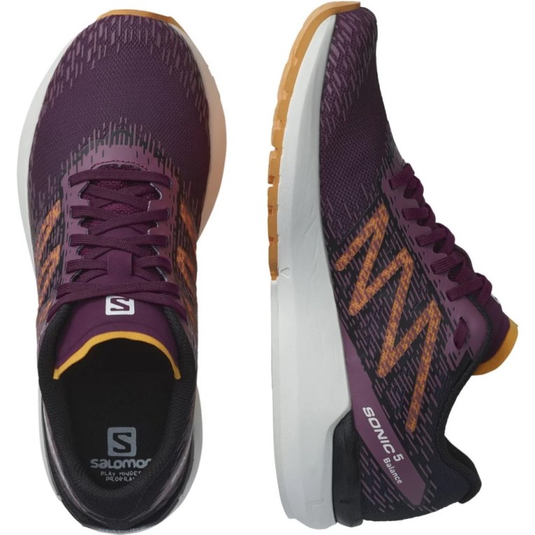 Salomon Sonic 5 Balance Women's Running Shoes Burgundy | 569-IYSCUN