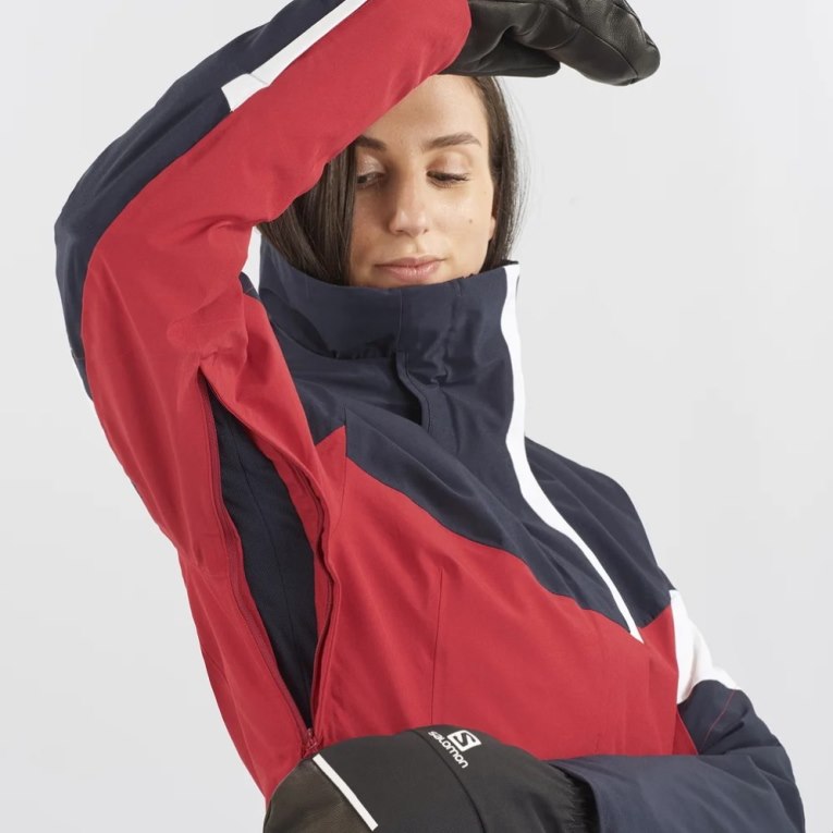 Salomon Speed Women's Insulated Jackets Red / Navy | 168-RFMEZS