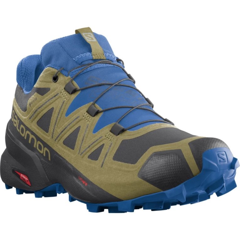 Salomon Speedcross 5 GTX Men's Trail Running Shoes Black / Blue / Olive | 625-JPKCOG